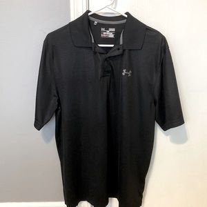 Under Armour black heat gear golf polo